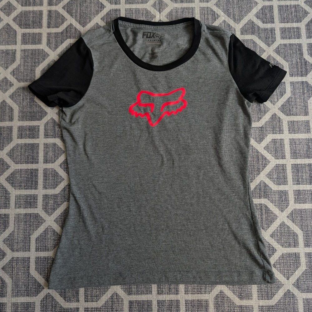 Women's Fox Racing Training T-shirt Gray/Black/Pink Size S/M